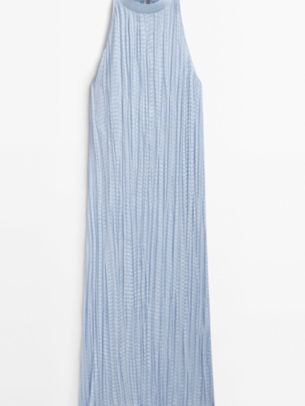 Massimo Dutti Light Blue Pleated Maxi Dress size Xs